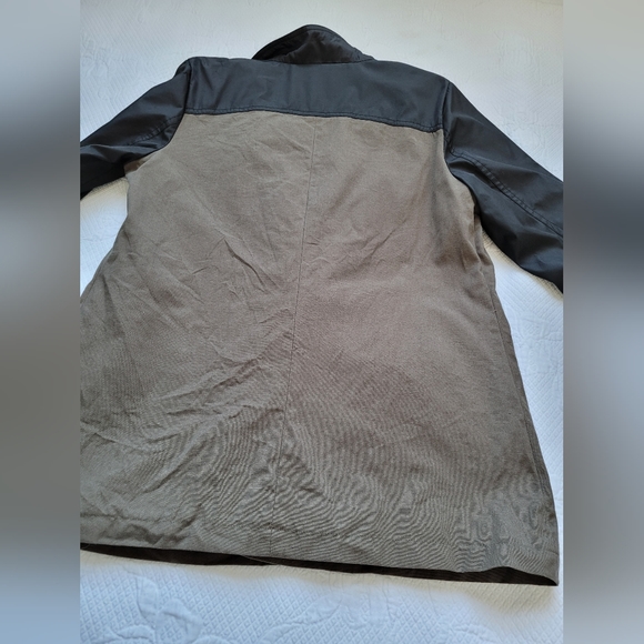 Queen Collection Women's Trench Jacket 100% Cotton Snap&Clasp Khaki/Black Medium - Picture 14 of 16